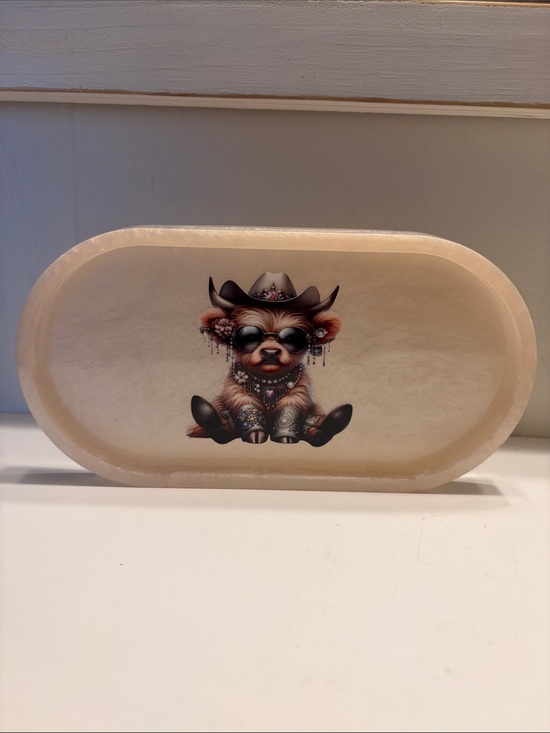 Other - Handmade Cute Highland Cow Tray 7”x 3.9”